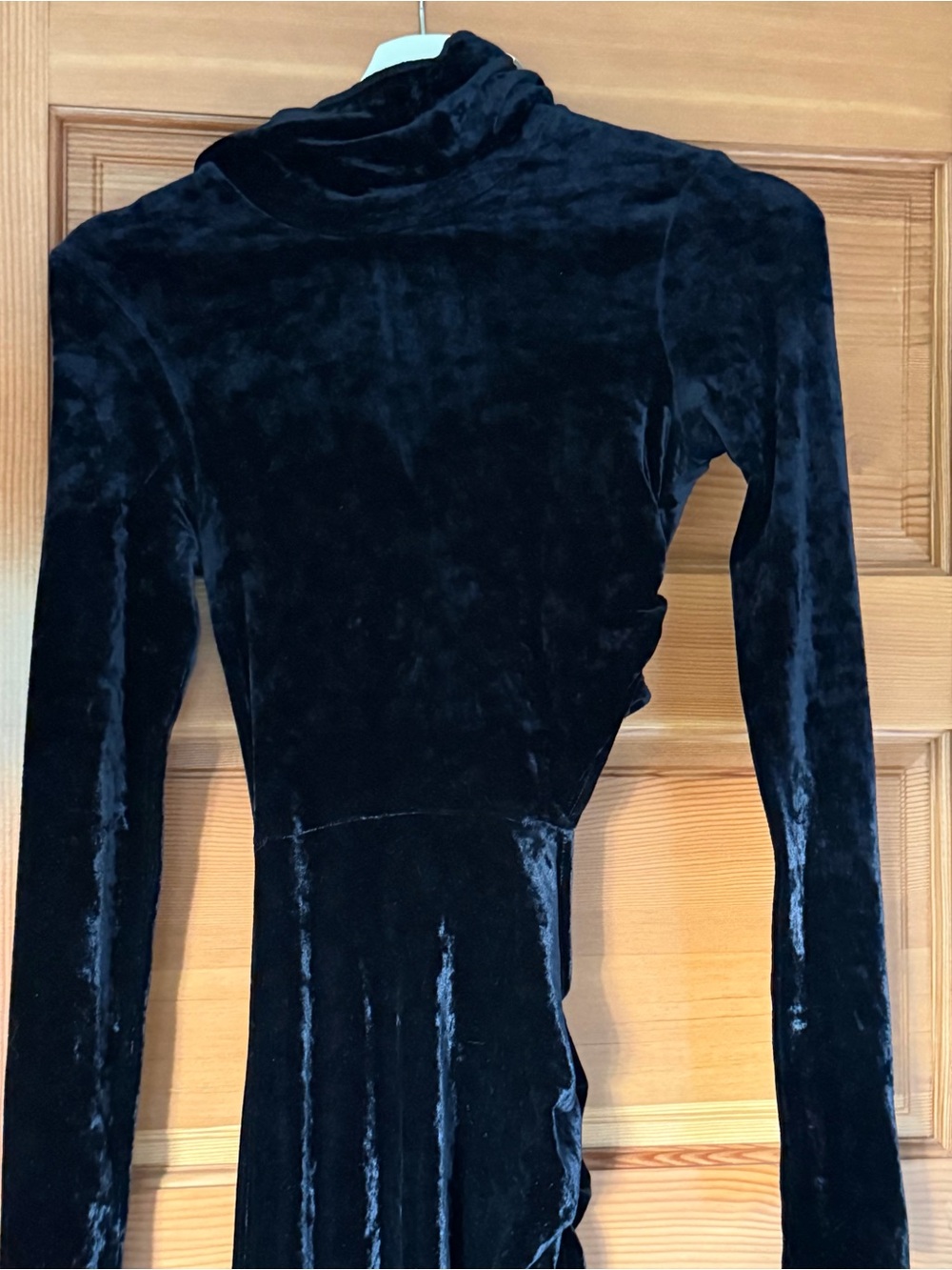 A.L.C. Navy Velvet Long-Sleeve Cutout Evening Gown - Picture 7 of 9